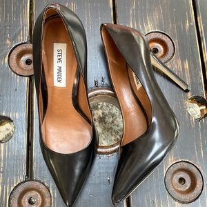 Steve Madden Classic Black Leather Heels